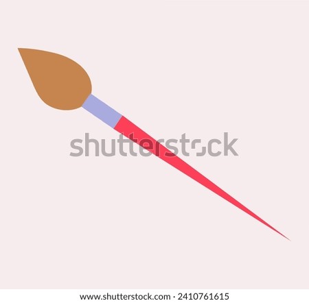 School element of colorful set. This captivating image of art brush make it an ideal choice for projects related to art education and workshops. Vector illustration.