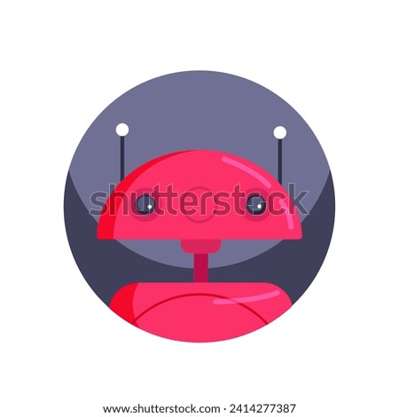 Avatar of robot in the colorful style. The cartoon design of this funny robot avatar adds an element of whimsy, making it an ideal addition to any digital collection. Vector illustration.