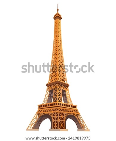 Artichelen isolated element of colorful set. This delightful illustration showcase the famous Eiffel Tower, beautifully designed in a whimsical cartoon style. Vector illustration.