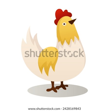 Farm object of colorful set. A captivating blend of illustration and cartoon design captures the essence of nature, featuring a proud cock. Vector illustration.
