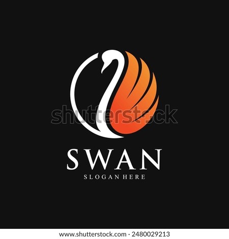 Swan logo design template with modern concept