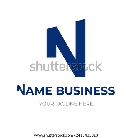 Initial Letter N Logo. Suitable for business, company or organization. Modern vector logotype design template element, sign.