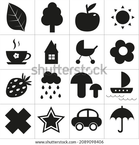 Black White cards contrast images for babies 0-3 months old. Visually stimulating play space for your newborn to move and play.