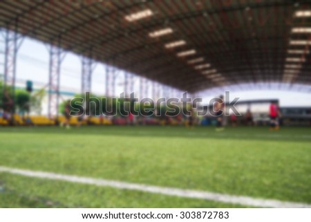 Blurred Football Indoor Stadium
