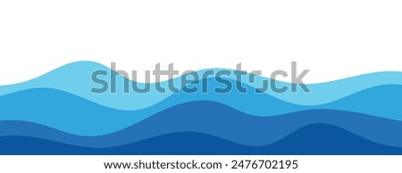 Sea waves layer vector background illustration vector. Sea beach vector illustration, banner with space for text. summer sea