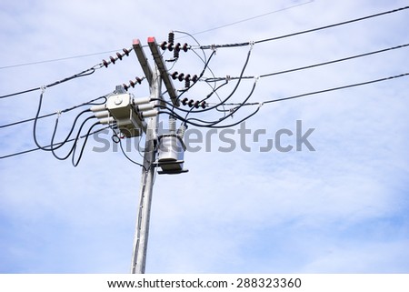 Electric wire on the pole