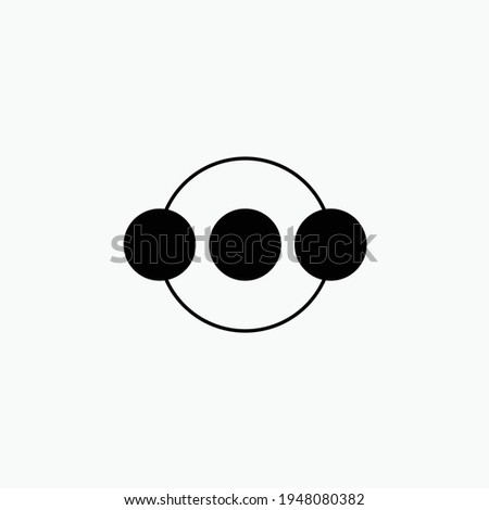 Illustration of three black sun logo. Space moon star astronomy eclipse abstract sun dark abstrak, vector, symbol, logo, icon, sign, Illustration Minimalist.