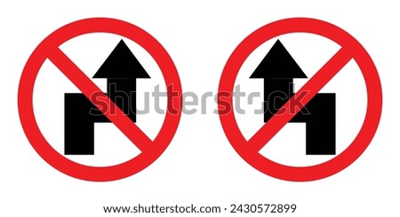 set red circle shape no double sharp turn right left arrow road traffic prohibitory sign direction. highway route collection road flat symbol for web mobile isolated white background illustration.