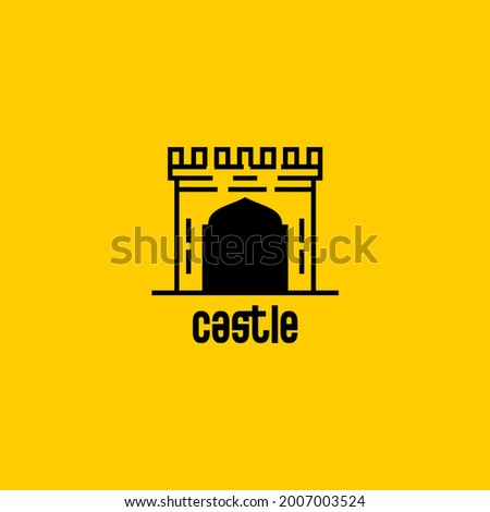 simple logo design inspiration for castel images in the form of line art designs, symbols and logos
