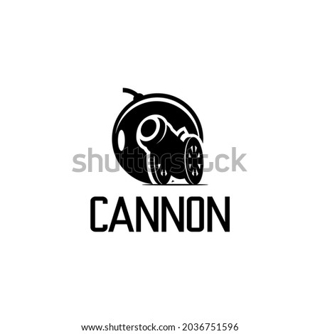 cannon and ammunition logo vector