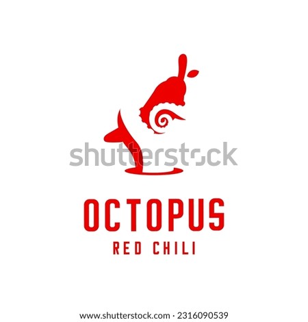 vector illustration of octopus tentacles wrapped around red chili	