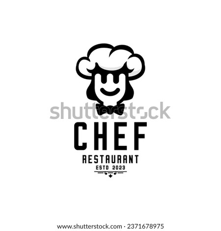 the chef logo, chef hat, chef tie and fork form the female chef logo	