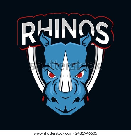 one-horned rhino esport logo design