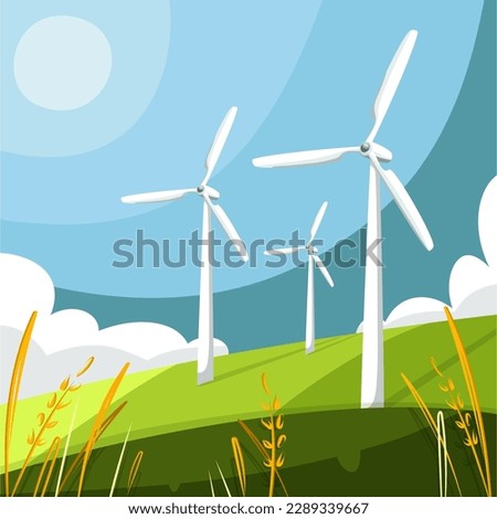 Wind energy. Global Wind Day. Nature and wind wheel showing world wind day.