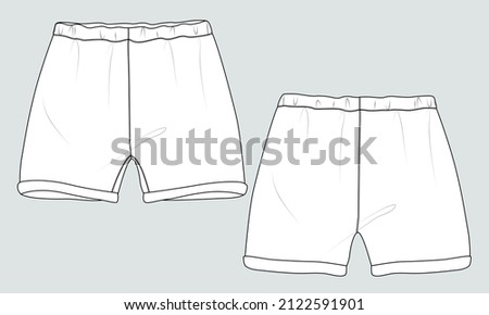 Mens Knitted Shorts Fashion Flat Technical Stock Vector Royalty Free  2166161195  Shutterstock