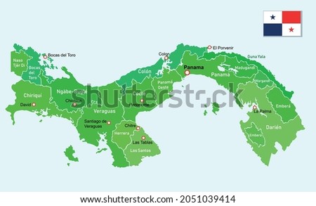 Vector image Panama regions map