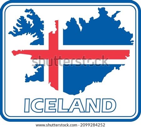 Vector illustration Iceland country emblem