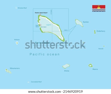 Vector illustration Phoenix islands (Kiribati)
