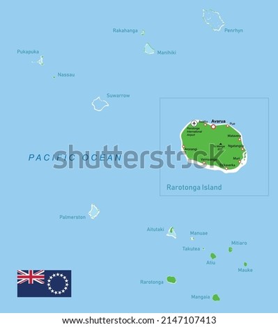 Vector illustration Cook Islands map