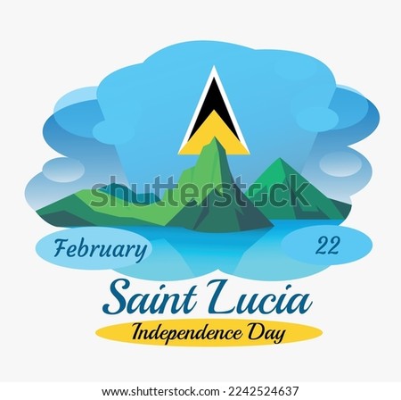 Vector illustration February 22 Saint Lucia Independence Day poster