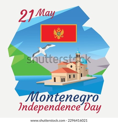 Vector illustration 21 May Montenegro Independence day poster