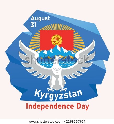 August 31 Kyrgyzstan Independence Day poster. Vector illustration