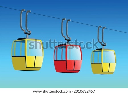 Special transport vector illustration. Electric transport. Cable car cabins