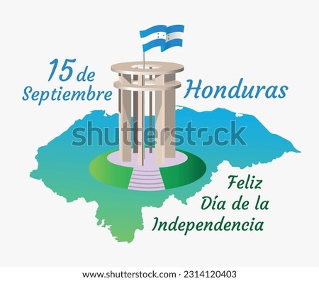 National holidays.15 of September Honduras Happy Independence Day (inscription in spanish). Vector illustration