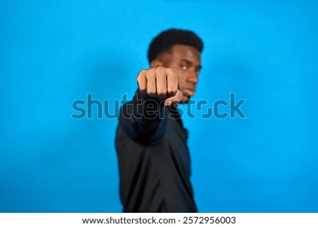 Image, Stock Photo Young Black Man Towards Camera Outdoors