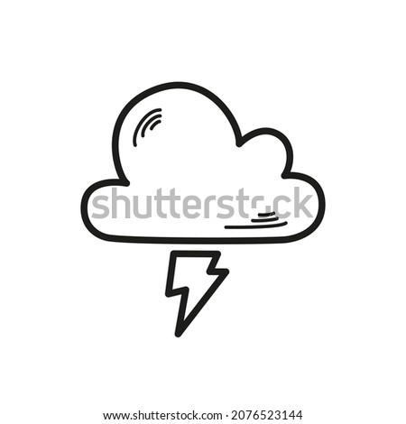 Cloud lightning icon. Rain Storm. Vector.