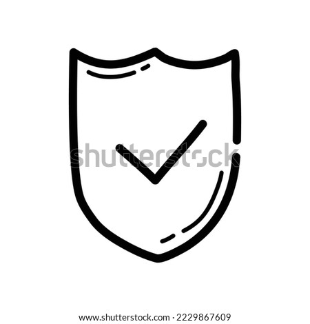 Business protection doodle icon. Hand drawn symbol. Vector illustration.