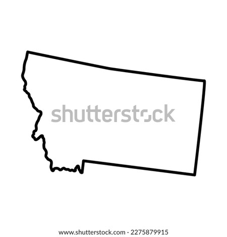 Map of Montana is a state of United States. Editable stroke. Vector illustration.