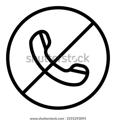 Crossed out phone icon isolated on white background. Vector illustration.