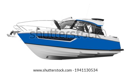 Similar – Image, Stock Photo A fishing cutter, the danger buoy, sailing yachts on the Wadden Sea can be seen