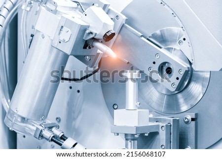 n X-Ray Diffractometer during measurement, scan materials science analysis method laboratory equipment, movement technology kinetic, advancement, innovation, industry concept Foto stock © 