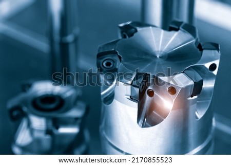 industrial metalworking milling cutter close-up, industrial concept background Сток-фото © 
