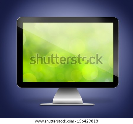 Computer monitor with white blank screen
