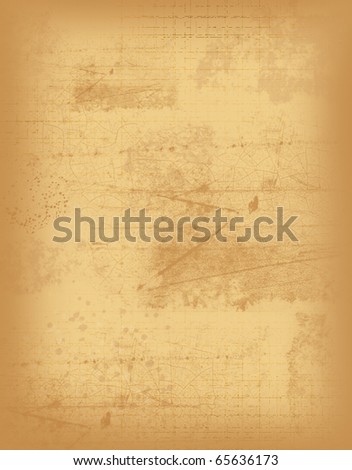 Old paper scroll isolated on white