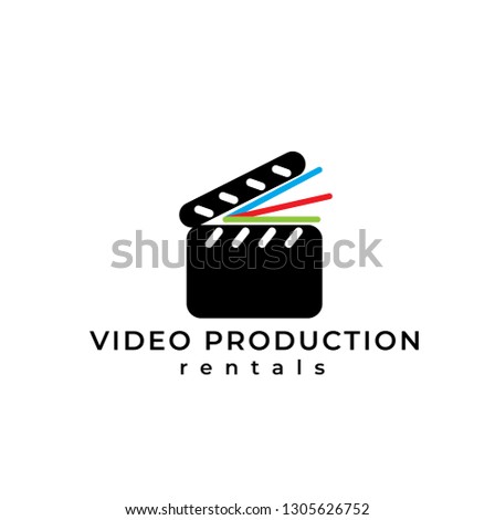 Video equipment vector logo. Video equipment rentals logo. Film shooting emblem. 