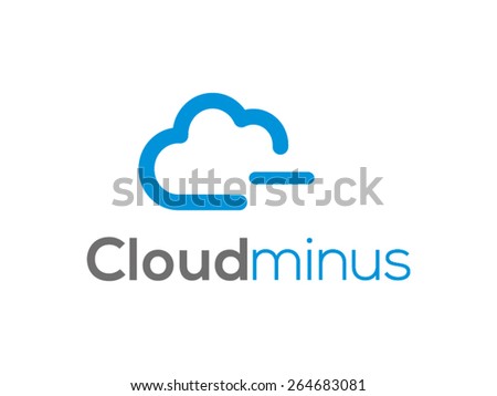 A minimalistic icon (logo) representing stylized cloud and the minus sign. Could be used as a logo, as an icon or a separate visual depicting the cloud computing idea