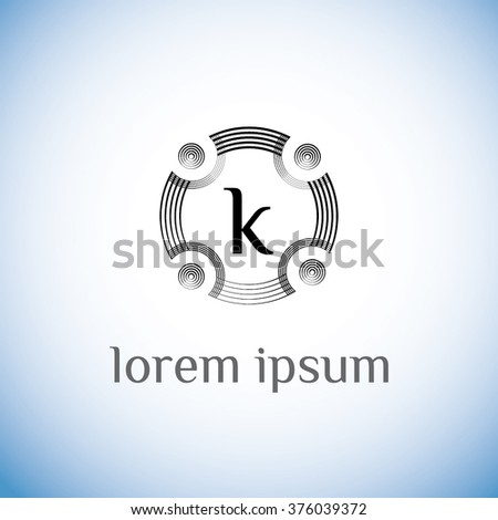 K Letter Vector Logo Template (Sign, Symbol, Emblem, Ornament