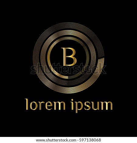 B letter golden logo. Luxury monogram template Stock fotó © 