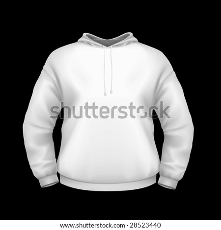 White Hoodie Isolated On Black Background (Clipping Path). Stock Photo ...