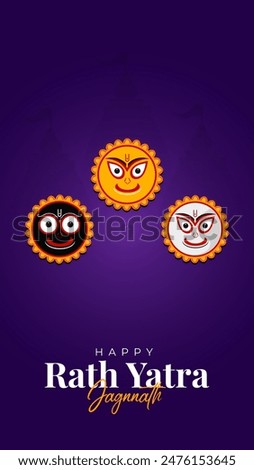 
illustration of Rath Yatra Lord Jagannath festival Social Media Post