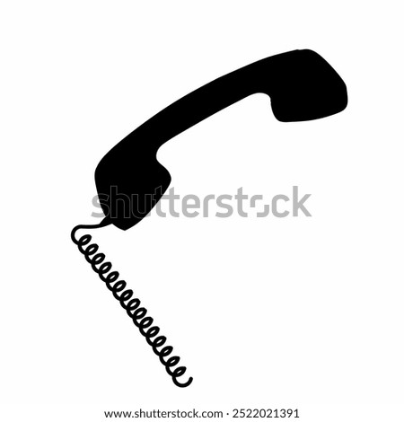 Telephone cable curly communication icon image. Flat vector illistration.