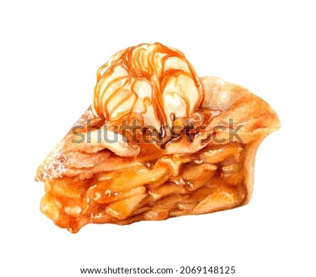 Similar – Image, Stock Photo Apple pie with caramel.  Thanksgiving dessert top view