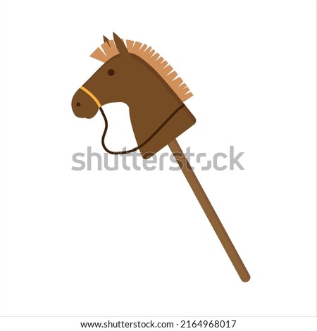 Isolated horse stick toy icon, Hobby horse. Wooden horse toy. vector illustration