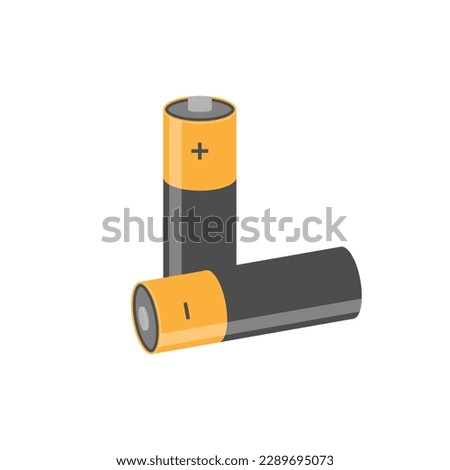 Battery icon, battery vector, battery isolated, orange batteries
