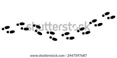 Step footprints paths, pattern footprints tracks isolated on white background. vector icon Illustration.