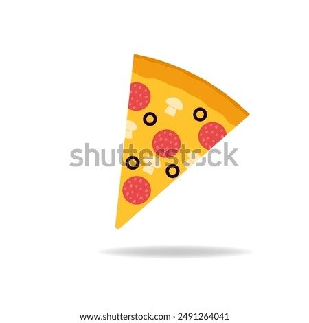 Pizza Slice Vector Isolated On White Background